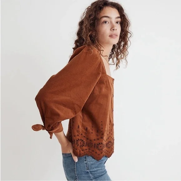 Brown Madewell Corduroy Top Size Large - Picture 3 of 6